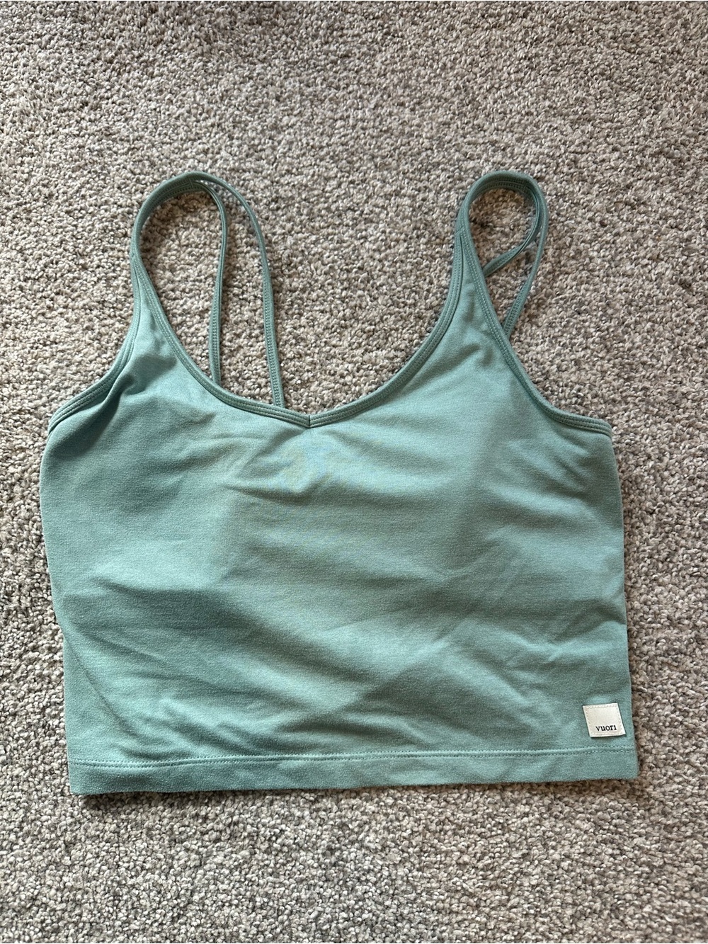 Vuori Light Green Cropped Cami Tank